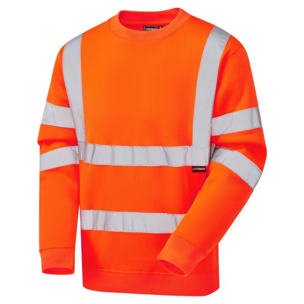 56881 Supertouch Hi Vis Orange Crew Neck Sweatshirt Thumbnail